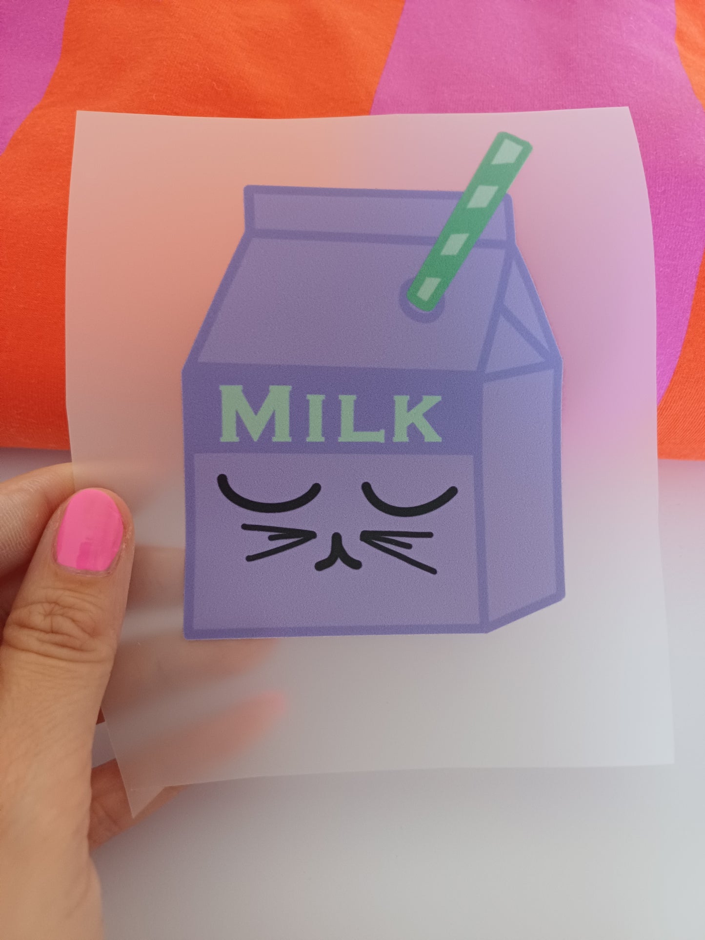 Bügelbild MILK groß