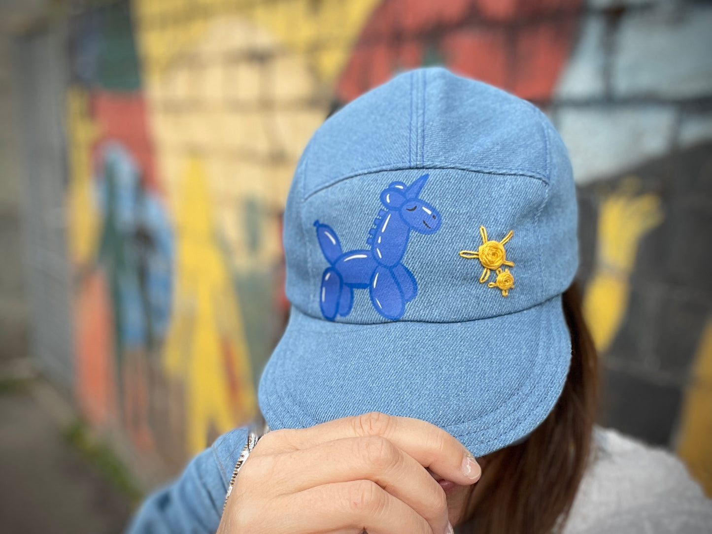 Luftballon Einhorn blau