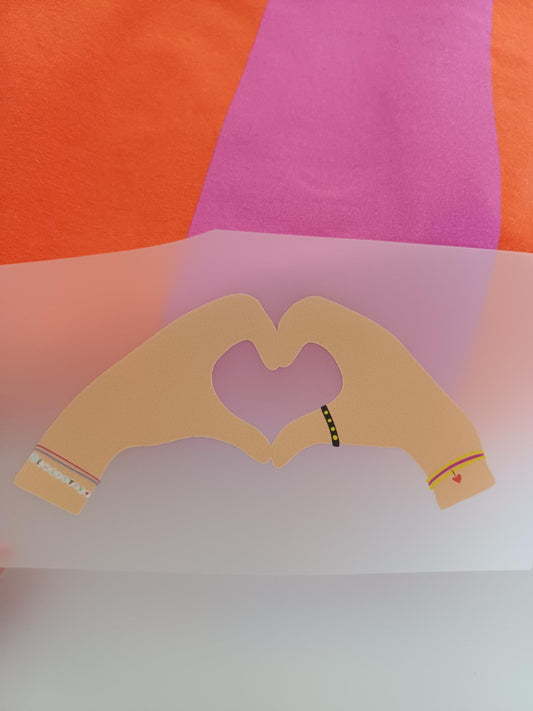 Bügelbild HAND HERZ